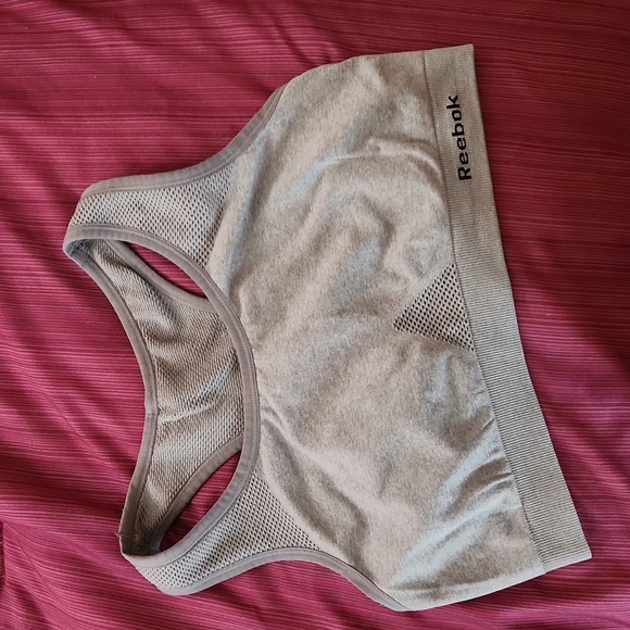 Reebok Gray Racer Back Sports Bra - Picture 1 of 2
